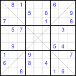 Судоку Х 9х9 #242 трудный