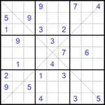 Судоку Х 9х9 #243 трудный