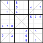 Судоку Х 9х9 #244 трудный