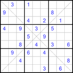 Судоку Х 9х9 #246 трудный