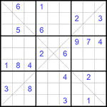 Судоку Х 9х9 #247 трудный