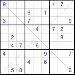 Судоку Х 9х9 #248 трудный