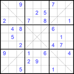 Судоку Х 9х9 #249 трудный