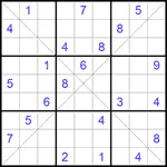 Судоку Х 9х9 #251 трудный