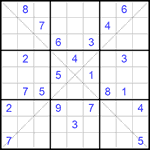 Судоку Х 9х9 #252 трудный