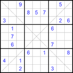 Судоку Х 9х9 #253 трудный