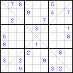 Судоку Х 9х9 #254 трудный