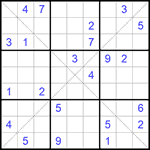 Судоку Х 9х9 #255 трудный