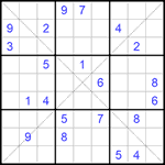 Судоку Х 9х9 #256 трудный