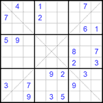 Судоку Х 9х9 #258 трудный