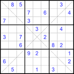 Судоку Х 9х9 #259 трудный