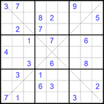 Судоку Х 9х9 #260 трудный