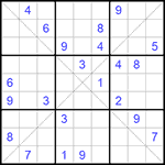 Судоку Х 9х9 #232 очень трудный