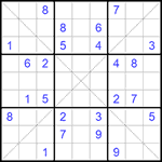 Судоку Х 9х9 #234 очень трудный