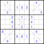 Судоку Х 9х9 #236 очень трудный