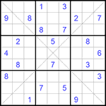 Судоку Х 9х9 #237 очень трудный