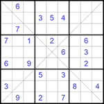 Судоку Х 9х9 #238 очень трудный