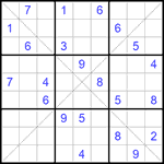 Судоку Х 9х9 #239 очень трудный