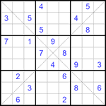 Судоку Х 9х9 #240 очень трудный