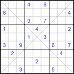 Судоку Х 9х9 #241 очень трудный