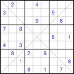 Судоку Х 9х9 #243 очень трудный