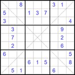 Судоку Х 9х9 #244 очень трудный