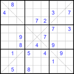 Судоку Х 9х9 #245 очень трудный