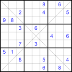 Судоку Х 9х9 #246 очень трудный