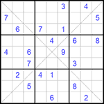 Судоку Х 9х9 #248 очень трудный