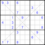 Судоку Х 9х9 #249 очень трудный