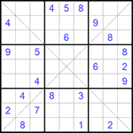 Судоку Х 9х9 #251 очень трудный