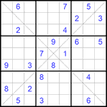 Судоку Х 9х9 #253 очень трудный