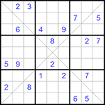 Судоку Х 9х9 #254 очень трудный