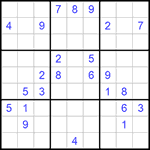 Судоку 9х9 #1011 трудный