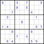 Судоку 9х9 #1018 трудный