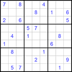 Судоку 9х9 #1019 трудный