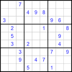 Судоку 9х9 #1027 трудный