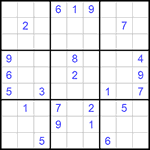 Судоку 9х9 #1029 трудный