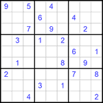 Судоку 9х9 #1052 трудный