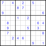 Судоку 9х9 #1065 трудный