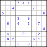 Судоку 9х9 #1084 трудный