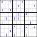 Судоку 9х9 #1087 трудный