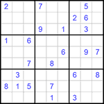 Судоку 9х9 #1098 трудный