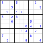 Судоку 9х9 #1101 трудный