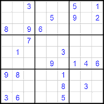 Судоку 9х9 #1104 трудный