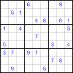 Судоку 9х9 #1107 трудный