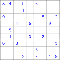 Судоку 9х9 #1109 трудный