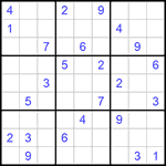 Судоку 9х9 #1121 трудный