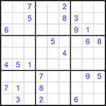 Судоку 9х9 #1127 трудный