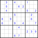 Судоку 9х9 #1130 трудный